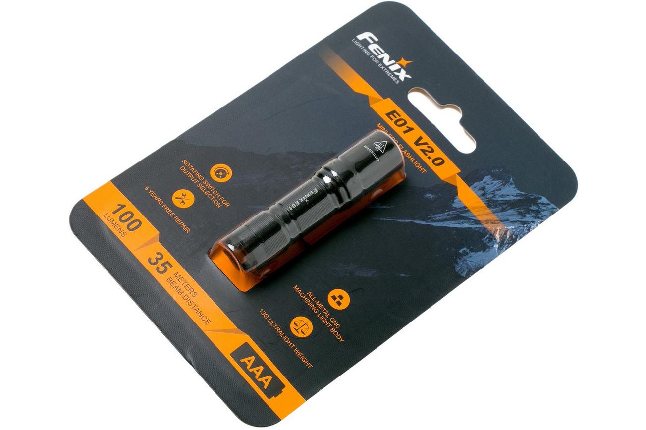 Fenix E01 V2.0 LED zaklampje, zwart