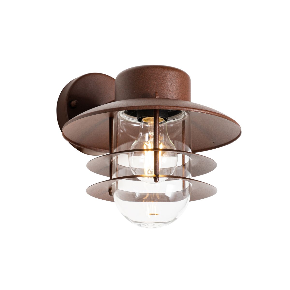 Industriële wandlamp roestbruin IP44 - Shell