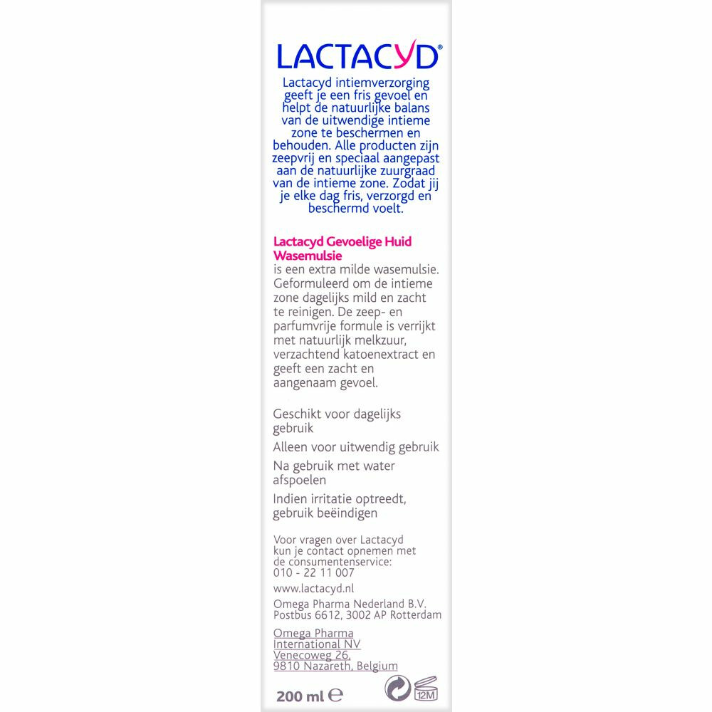 Lactacyd Wasemulsie Gevoelige Huid200 ml