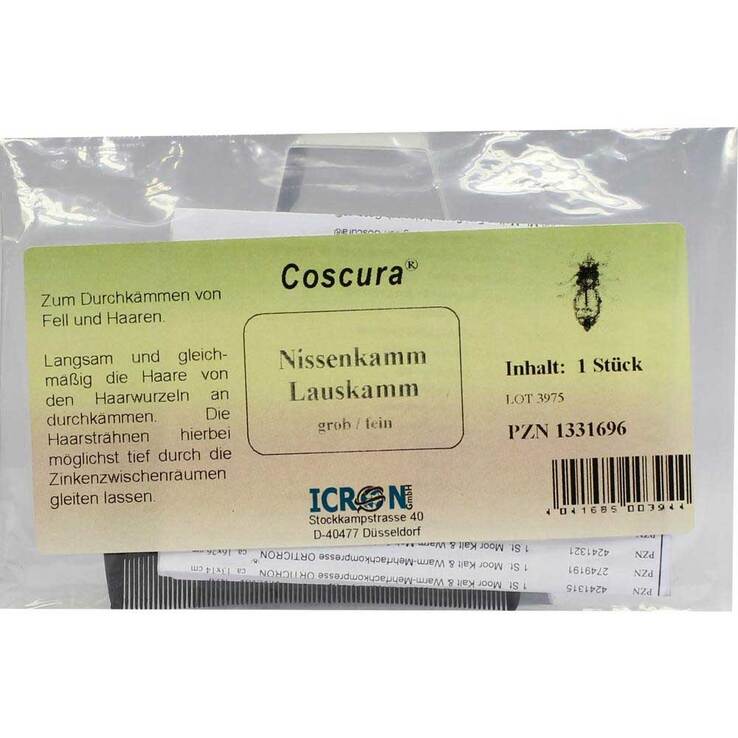 Nissenkamm Lauskamm Coscura grob / fein Kunststoff, 1 St