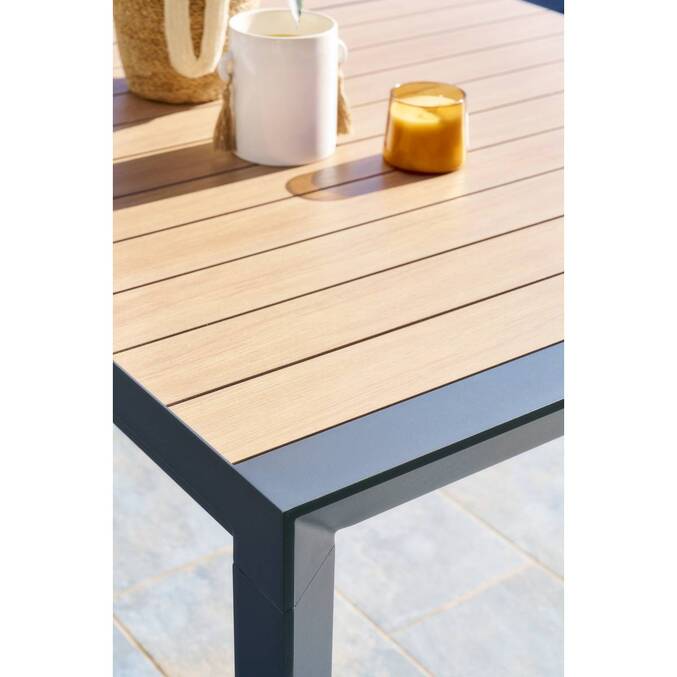 Table de jardin EVASION Effet bois Honey / Graphite