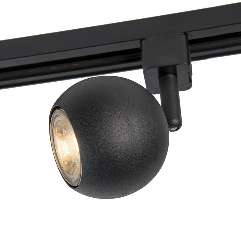 Moderne rail spot zwart 1-fase - Iconic Gissi