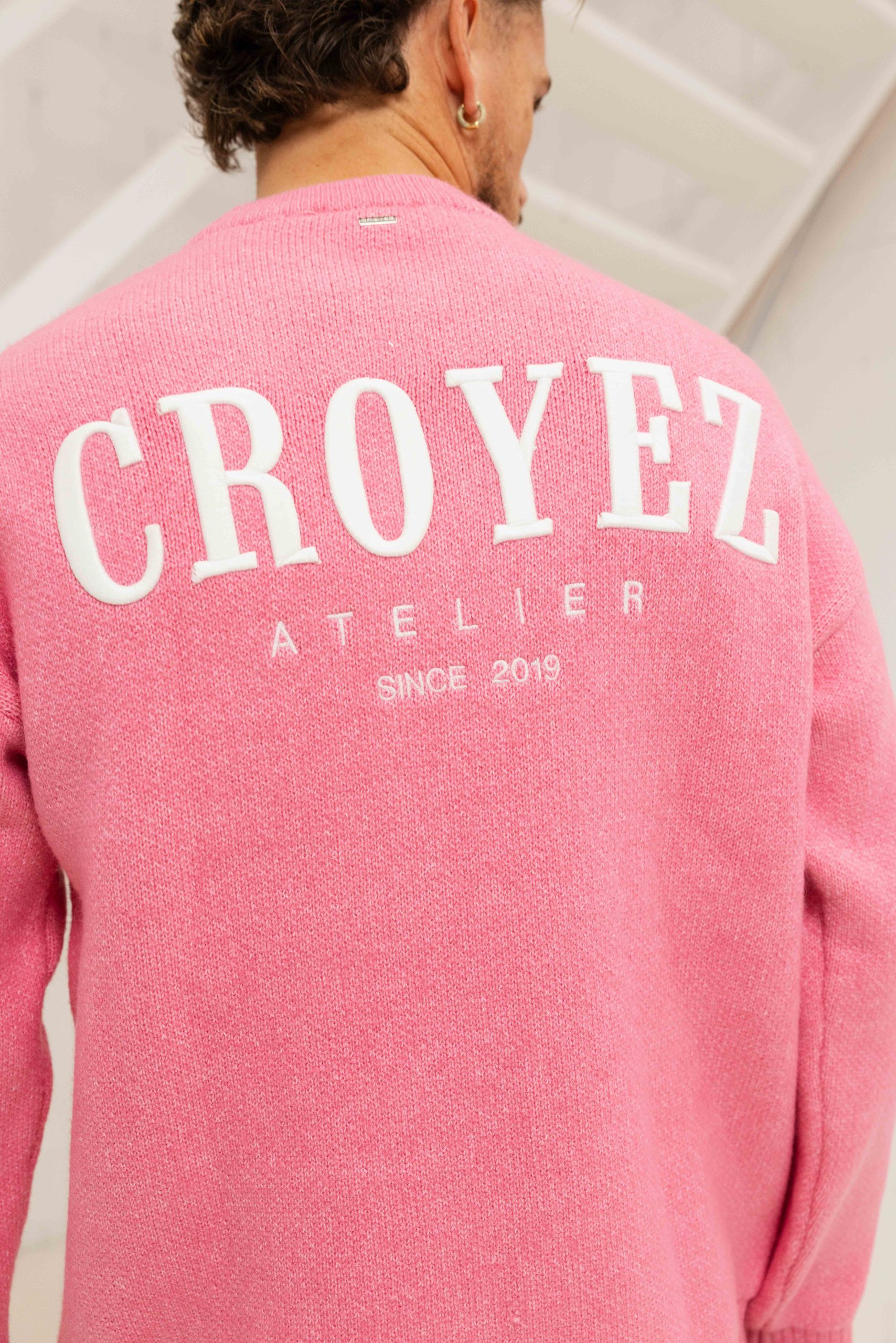 Croyez Gallery Knit Sweater Heren Roze