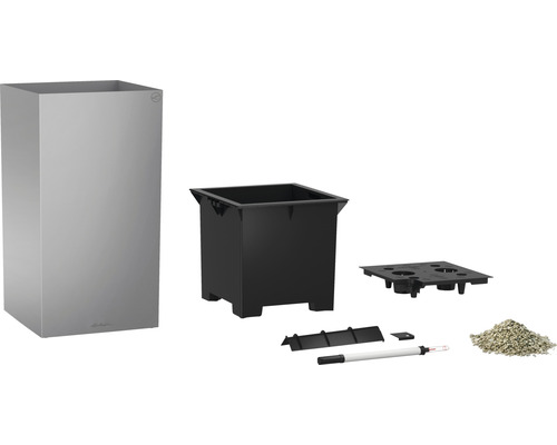 Lechuza Canto Premium plantenbak 40 x 40 x 75,8 cm zilver