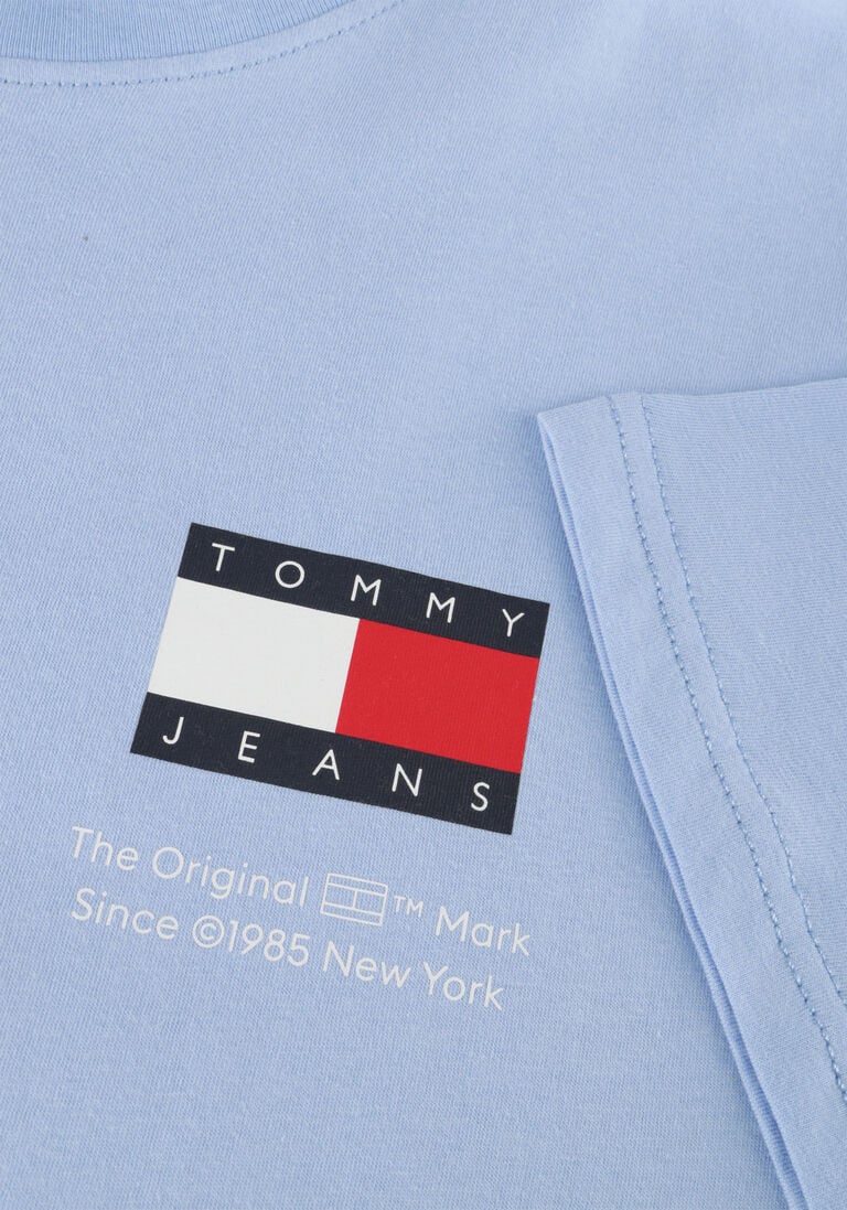 TOMMY JEANS lichtblauwe tommy jeans t-shirt tjm slim essential flag tee