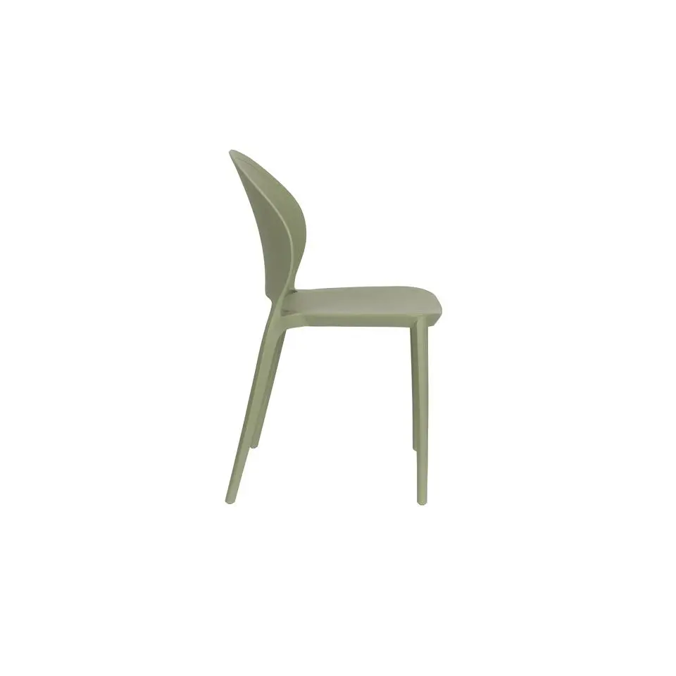 Tuinstoel Kunstof Groen - Zitdiepte 43cm - 52x45x82cm - Sjoerd - Set van 4