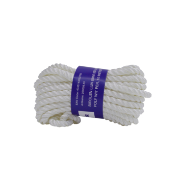 BIROLEN 8MM 3ST GEDR.POLY WIT 10MTR