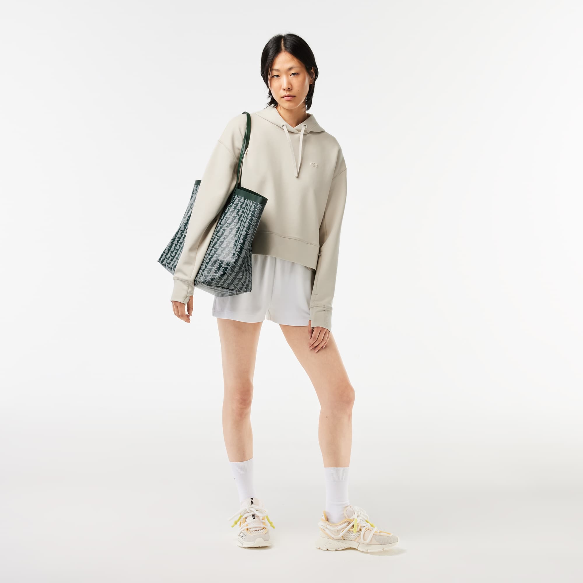 Sweatshirt à capuche Jogger femme Lacoste avec passe-pouce Sweatshirts - Beige - Lacoste - Femme