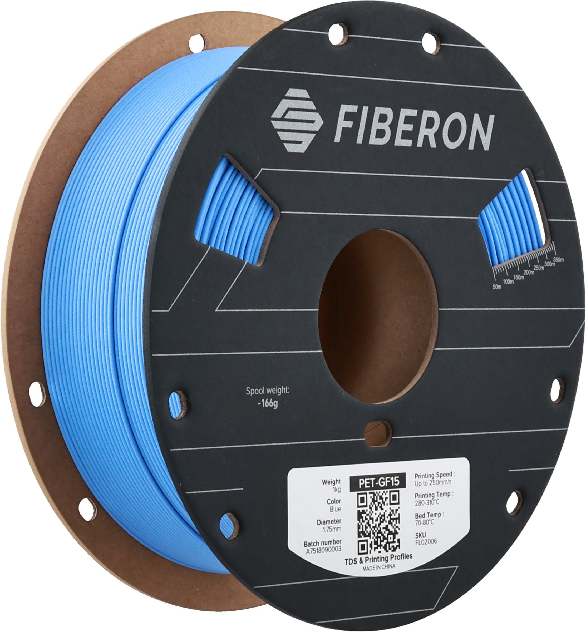 Polymaker  Fiberon™ PET-GF15 Blue, 1,75 mm / 1000 g    Glasfaserverstärktes PET in Blue