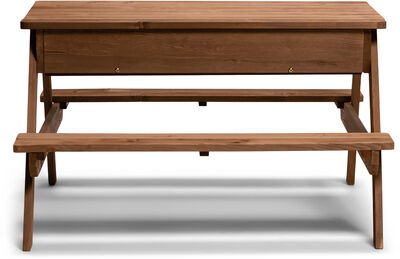 Woodlii Piknikbord med Sandkasse + Lokk, Brun