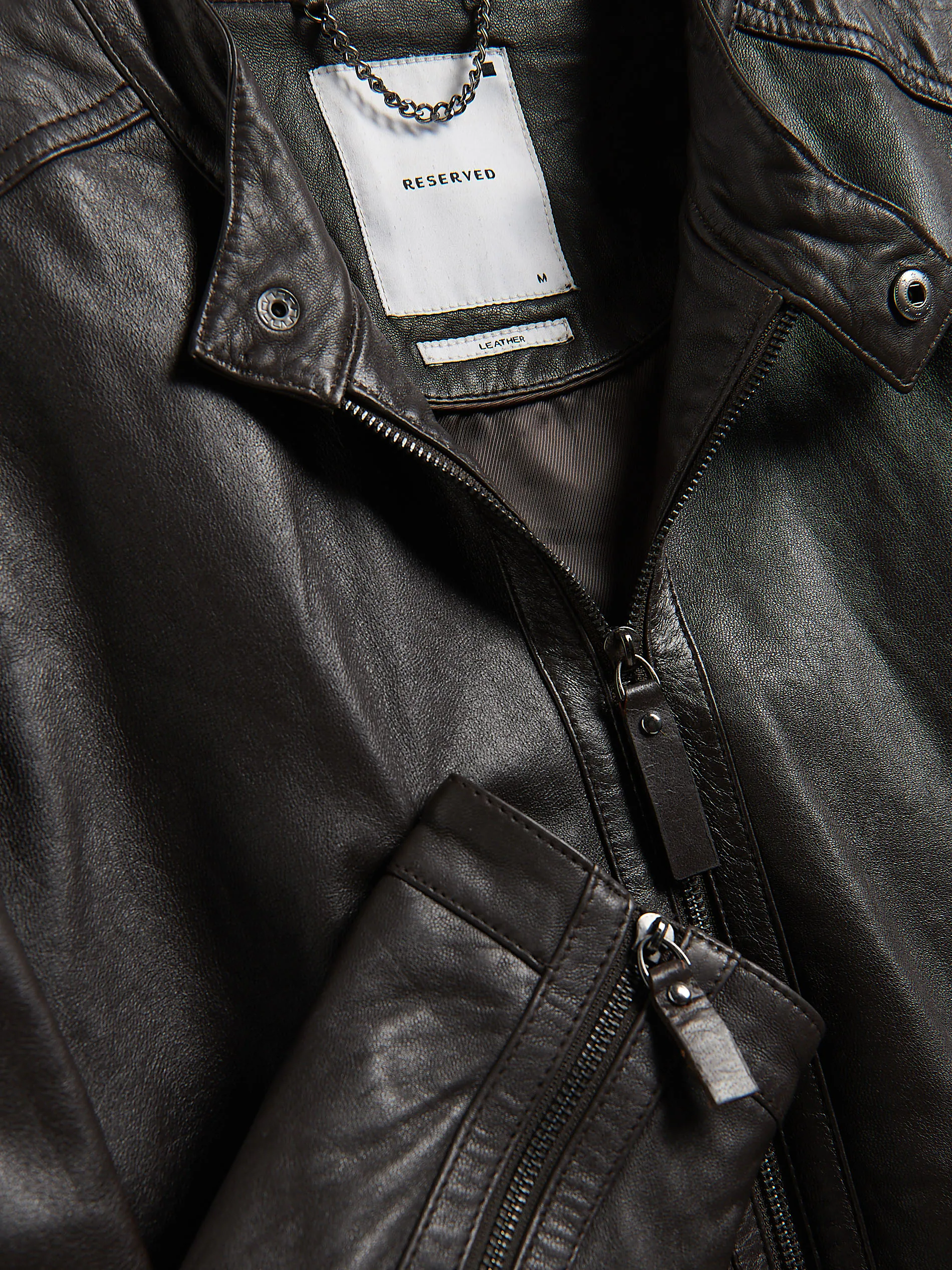 Lederjacke mit Stehkragen