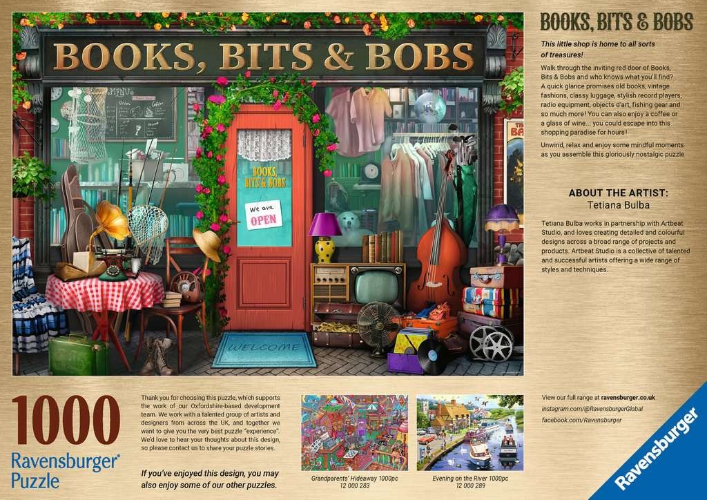 Ravensburger Puslespil - Books, Bit's & Bobs 1000 brikker