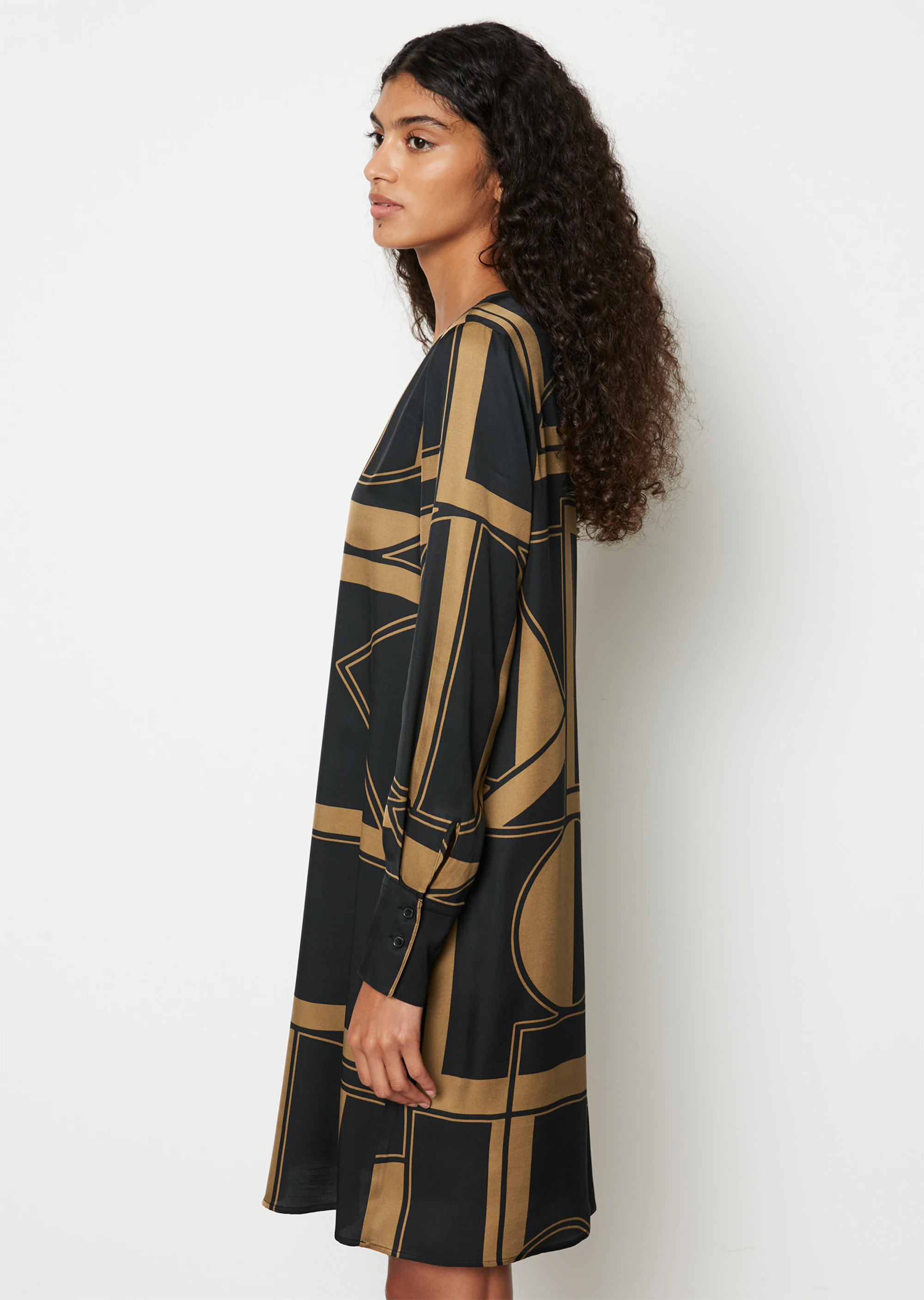 Blusenkleid regularaus bedruckter Viskose