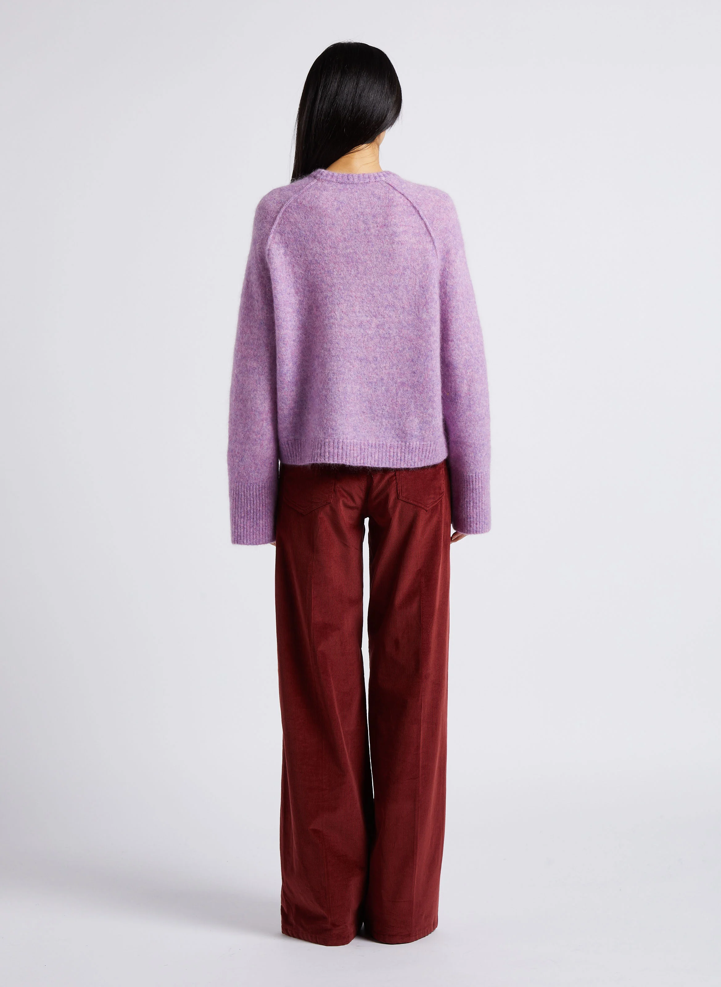 CALATEA - Pantalon évasé taille basse en coton mélangé | Rouge