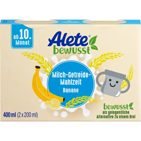 Milch-Getreide-Mahlzeit Banane