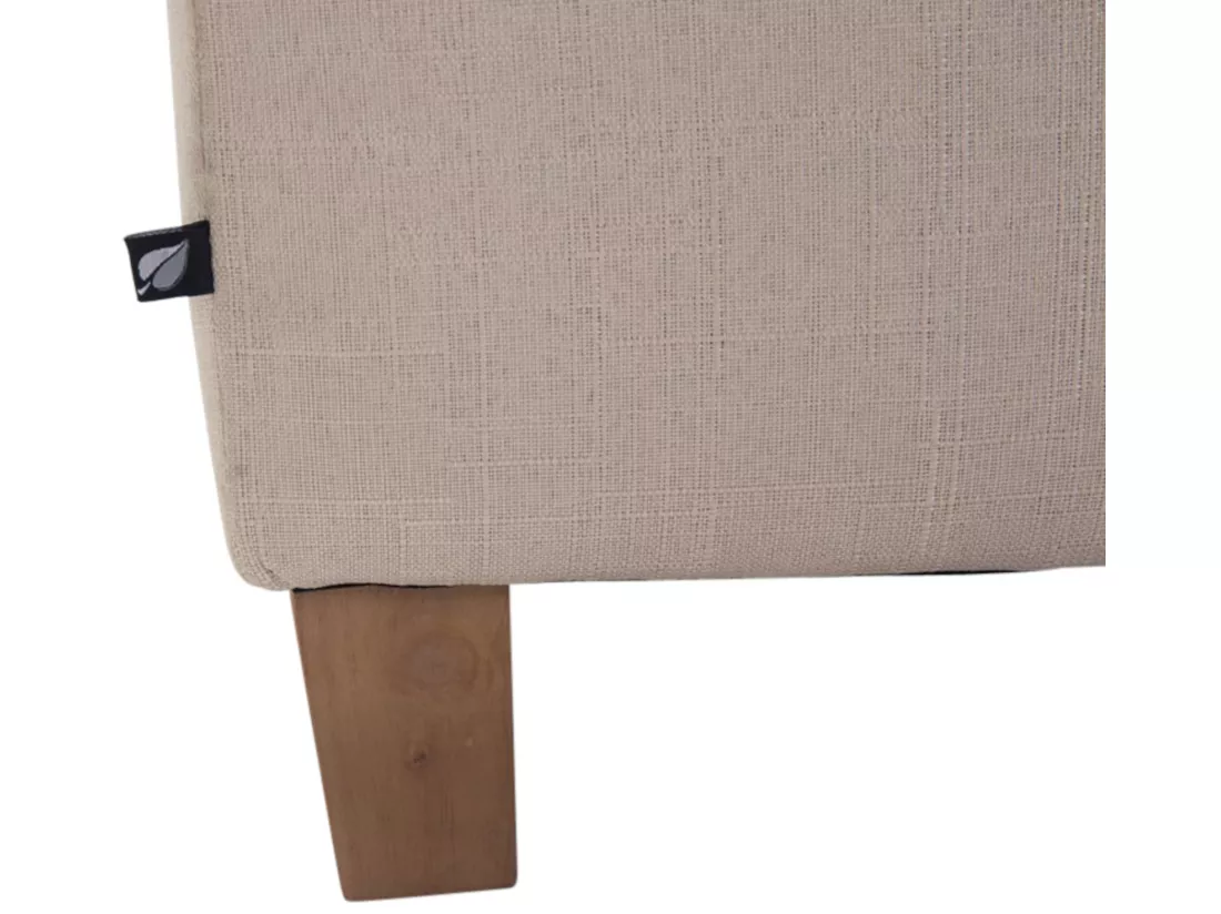 Lot de 2 Tabouret - Tissu & Bois - Crème - Pharao