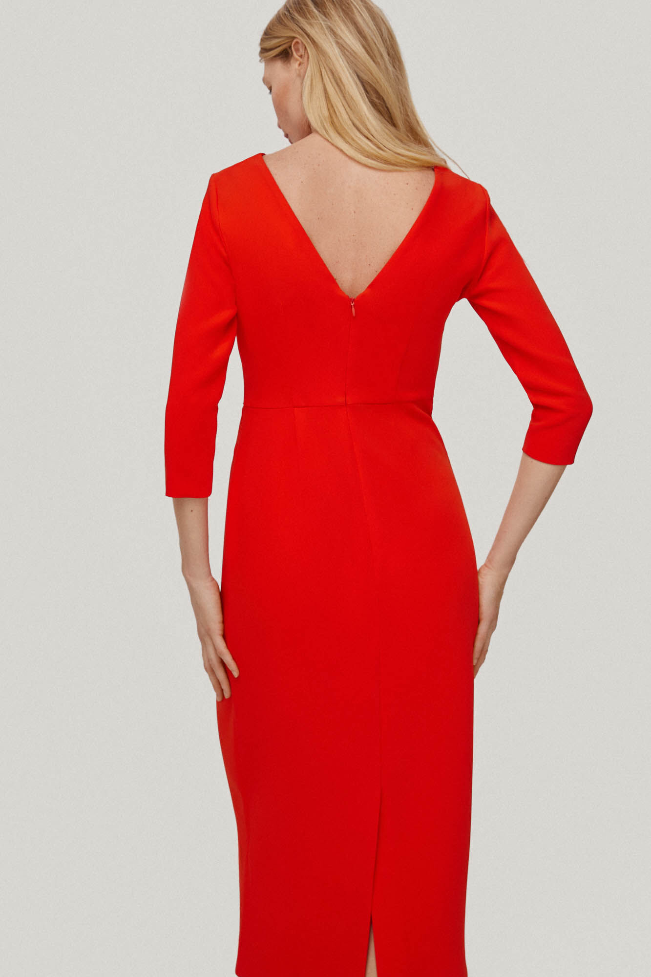 Vestido justo com nó - Vermelho
