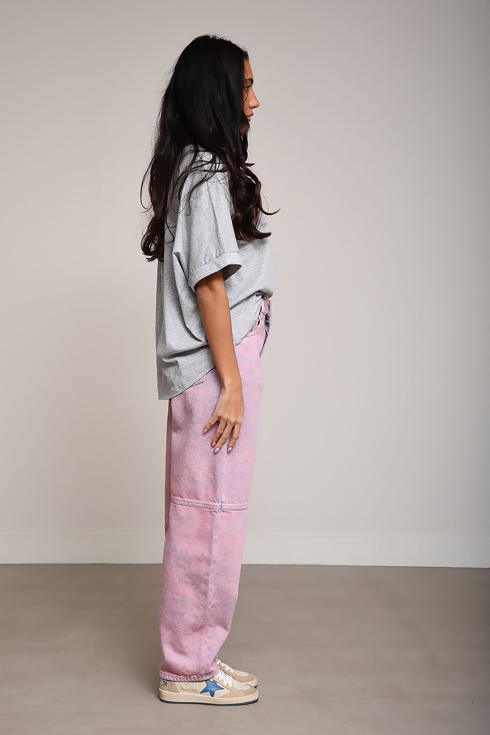 Overdyed heavy denim jeans