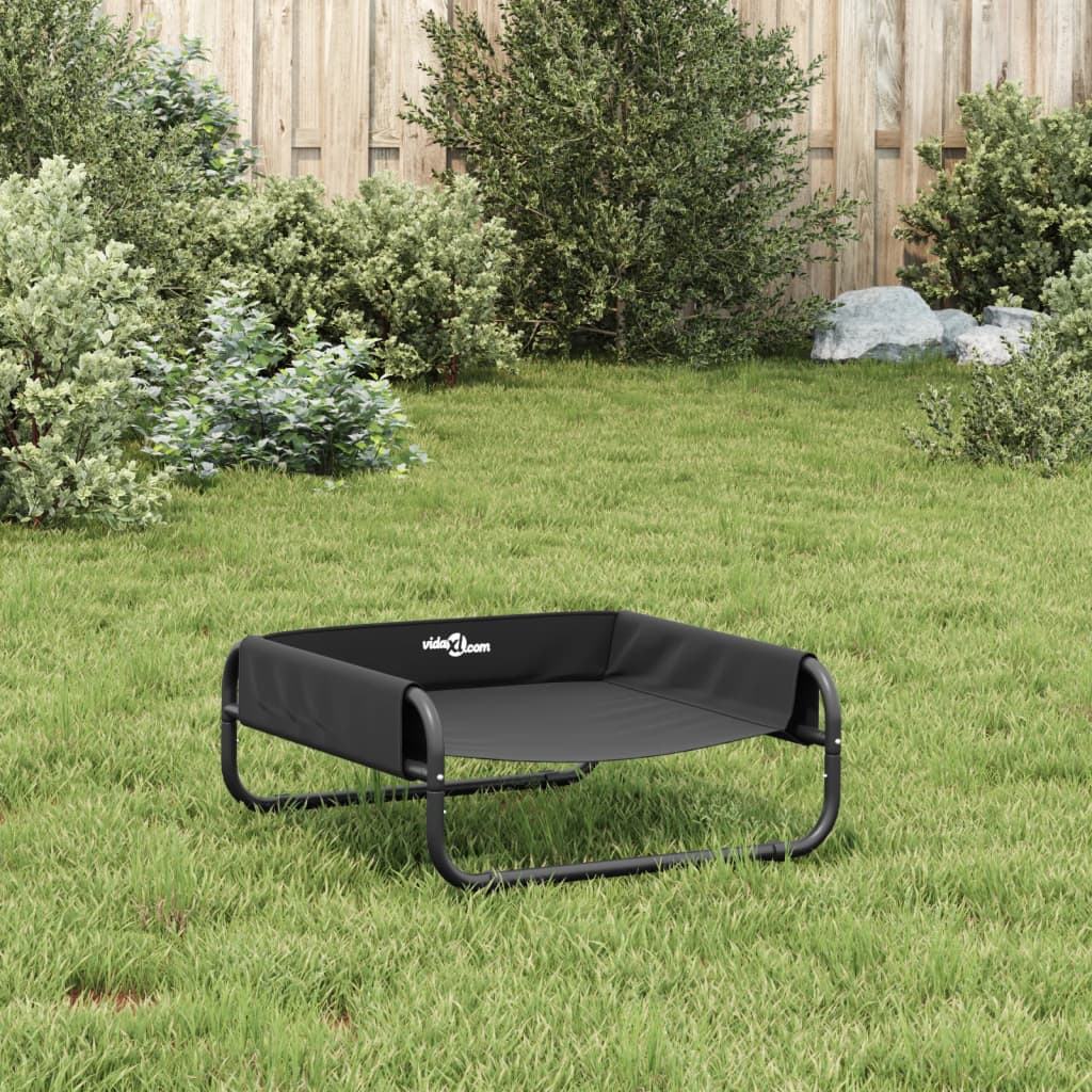 Cama elevada para cães vidaXL em tecido Oxford e aço cinza antracite
