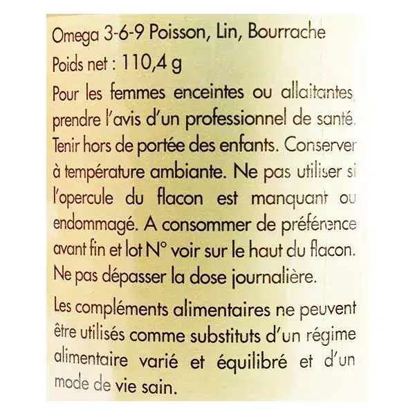 Solgar Omega 3-6-9 poisson lin bourrache 60 Cápsulas gelatinosas