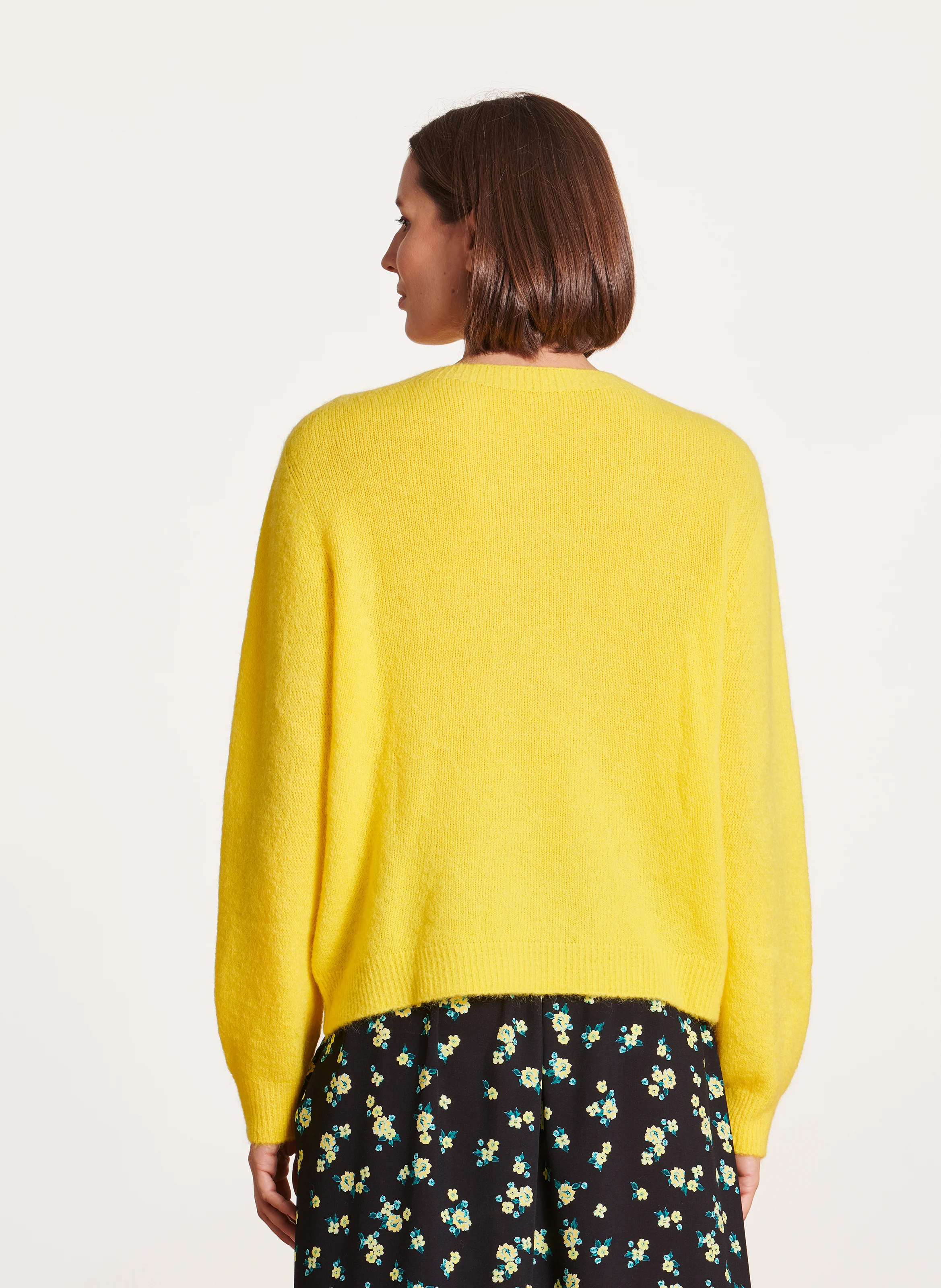 Pull droit en maille | Jaune