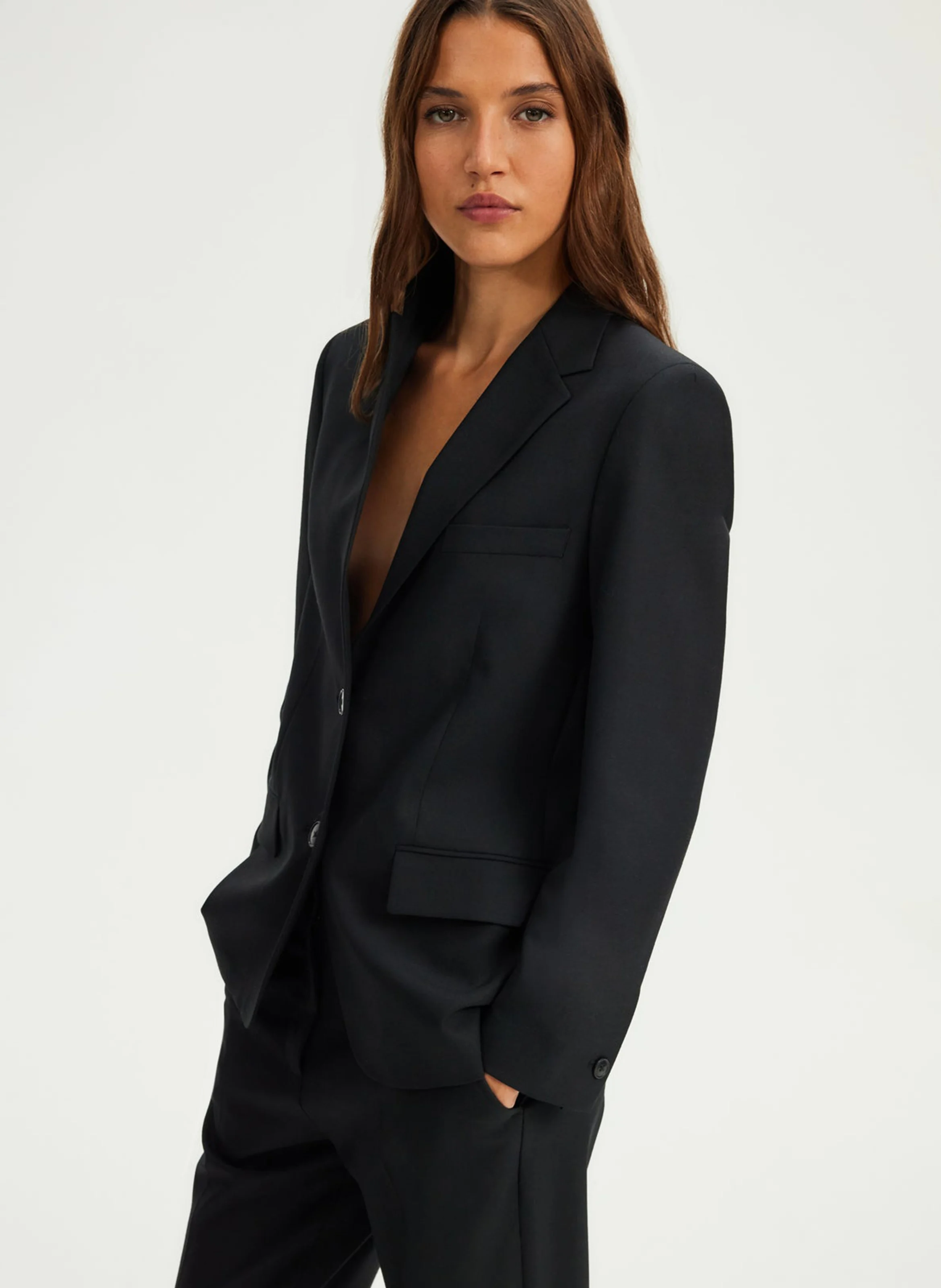 MELINDA - Veste de tailleur en laine mélangée | Noir