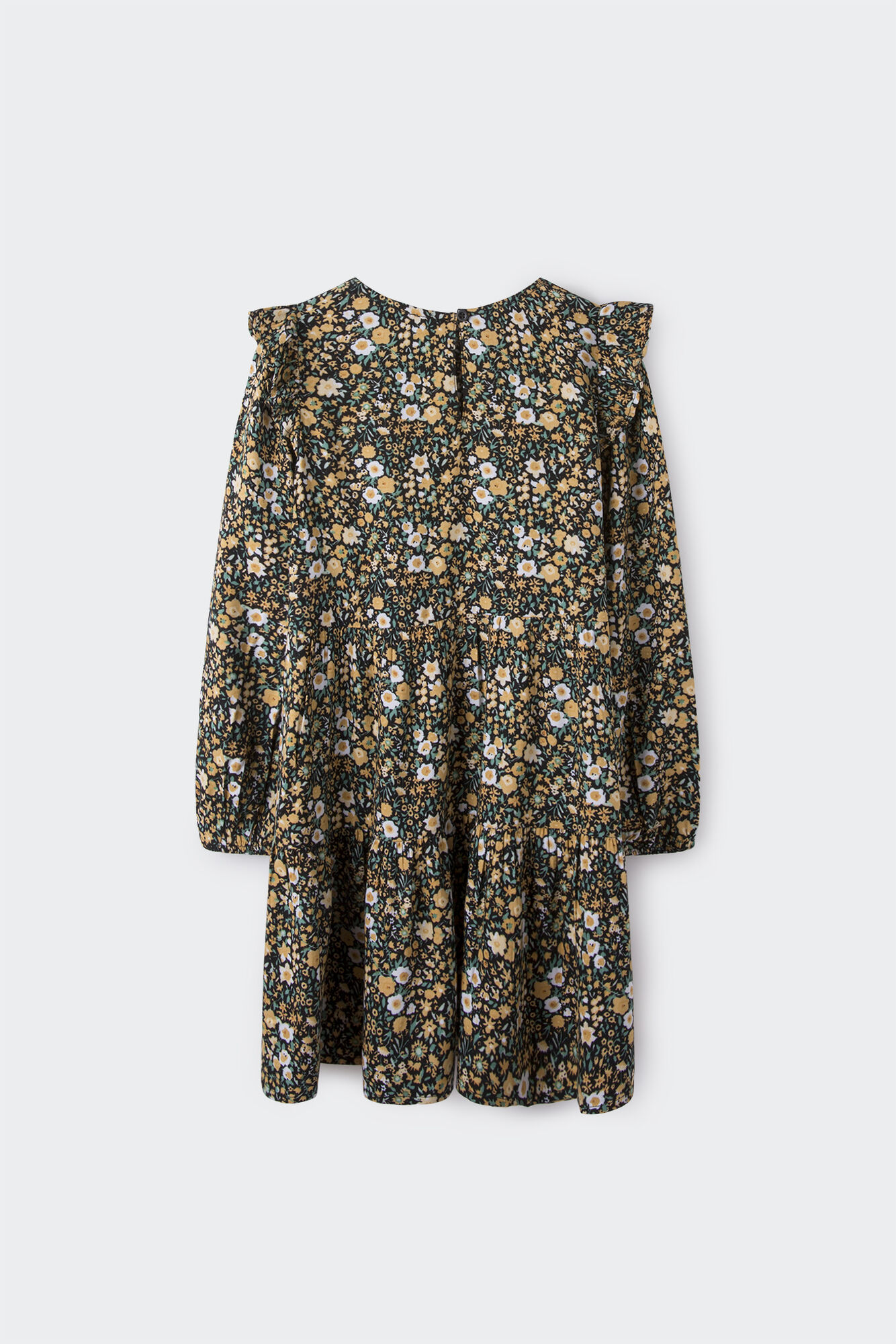 Vestido floral verde para meninas