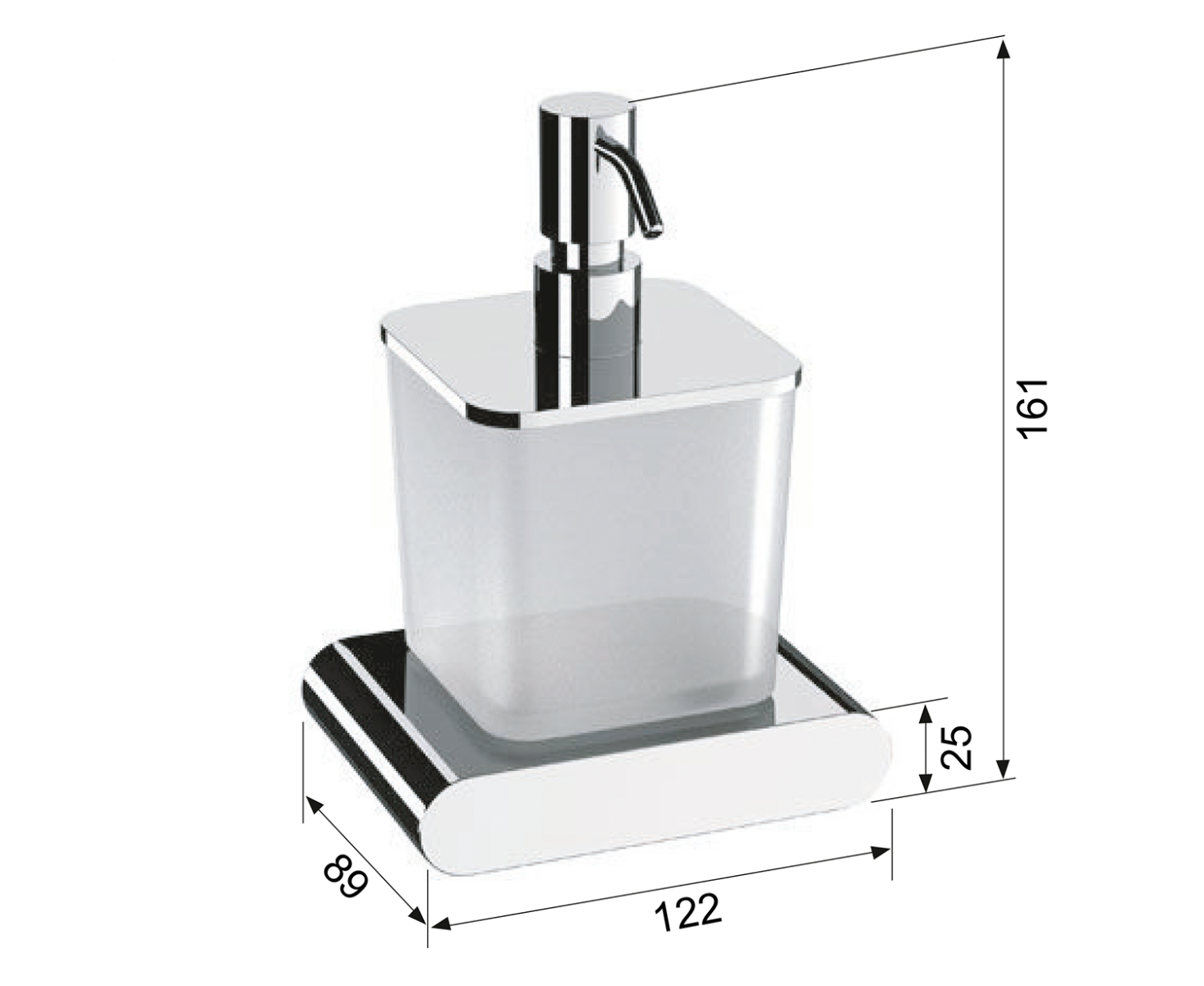 Sapho Flori zeepdispenser mat zwart