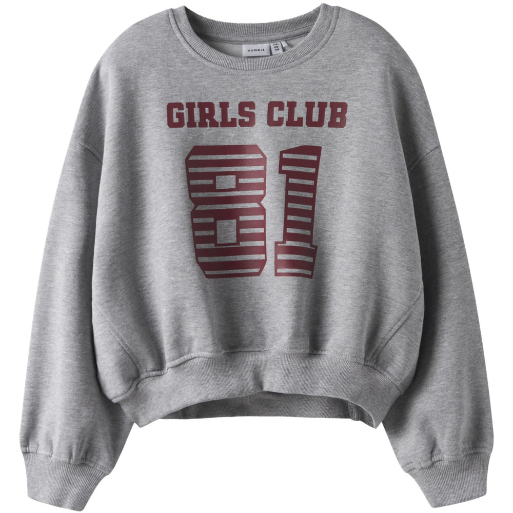Køb Name It Grey Melange Nkftaya Ls Rlx Kort Sweat Bru Box