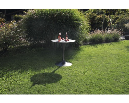 Acamp Tulip tuintafel Ø 70 H 72 cm HPL antraciet rond Gemakkelijk te reinigen Vuilafstotend Weerbestendig