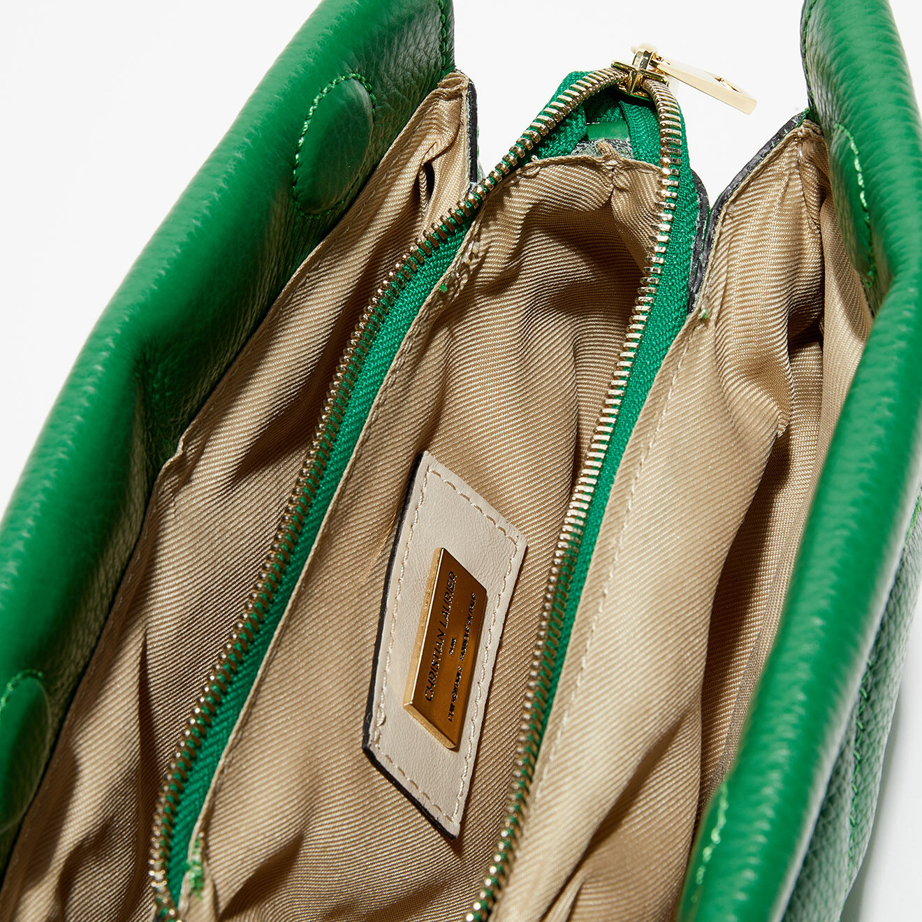 Christian Laurier Sac bandoulière en Cuir Pénélope vert - 23x19x7 cm