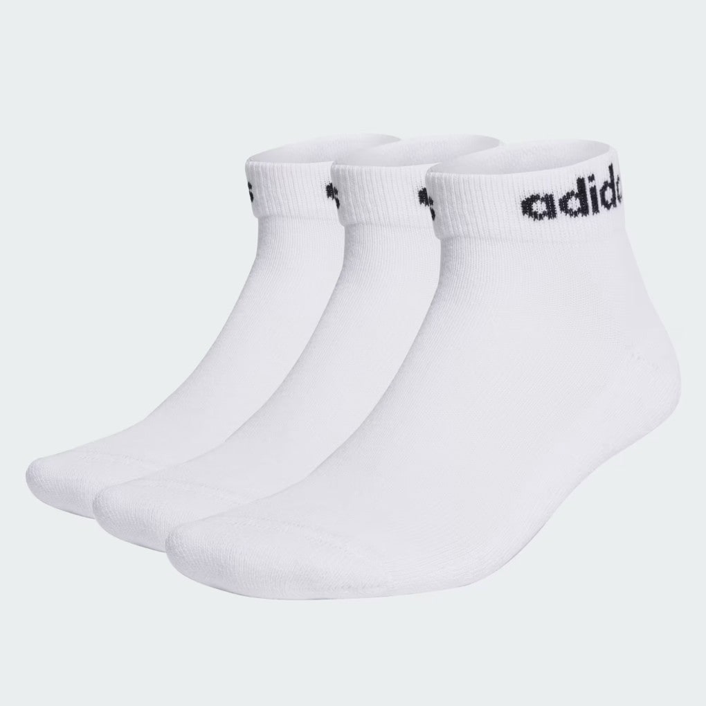 Adidas Linear Cushioned Ankelsokker, 3pk<br>Myk og pustende bomullsblanding!