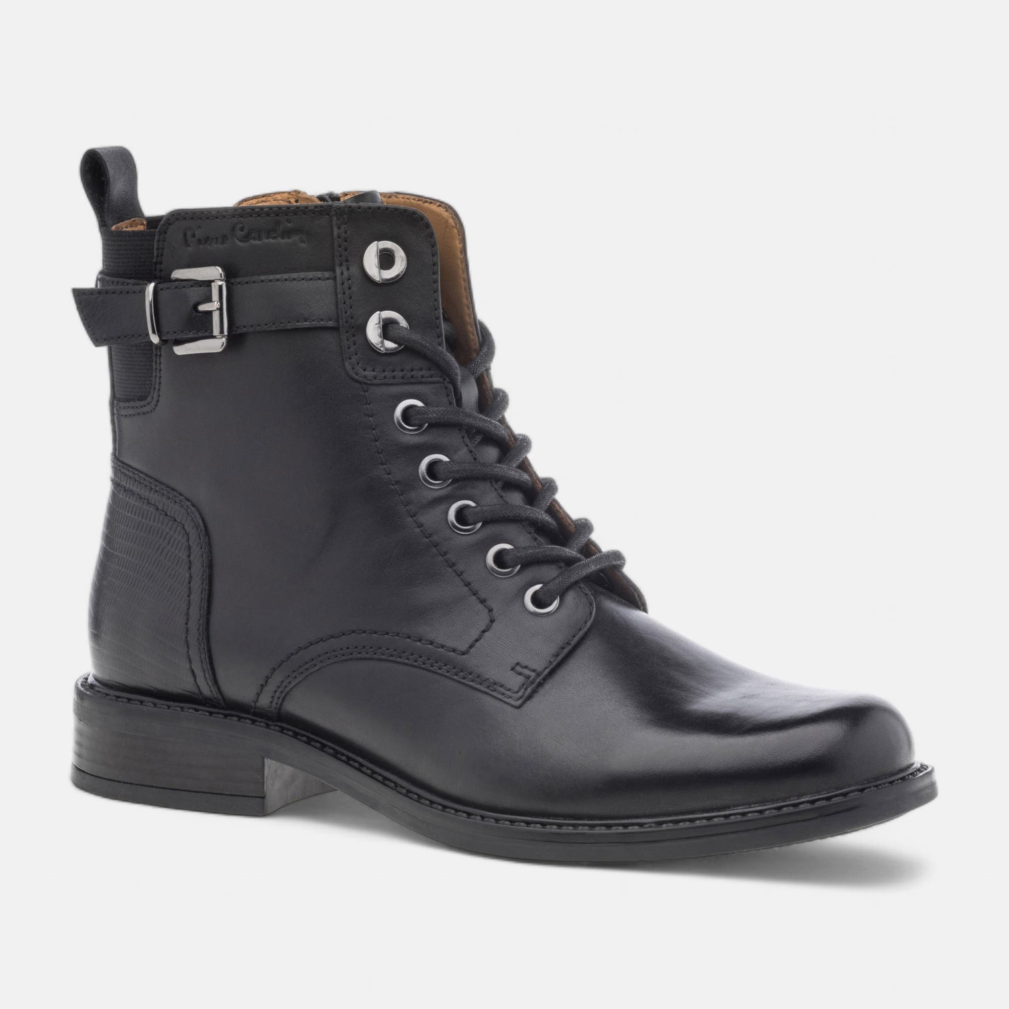 Bottines à lacets Femme en cuir noir