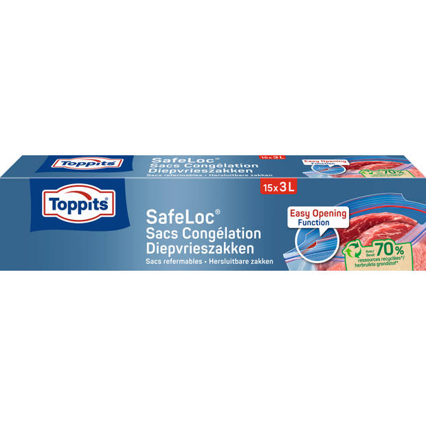 Toppits Safeloc diepvrieszakken - 3 L