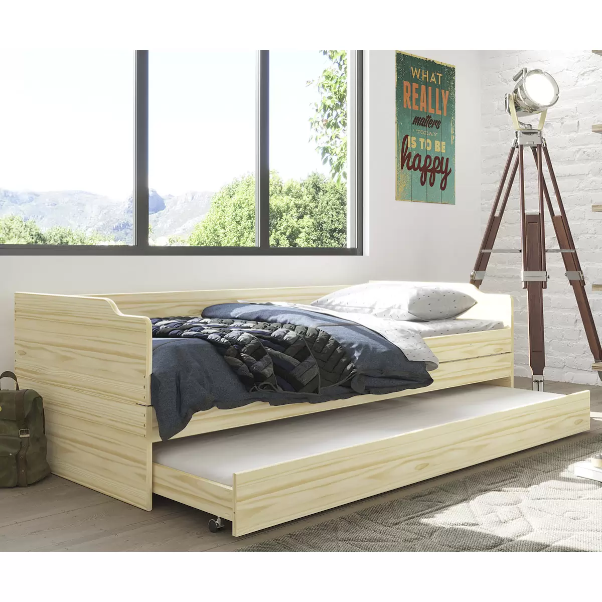 Funktionsbett Lotar 90x200 Natur