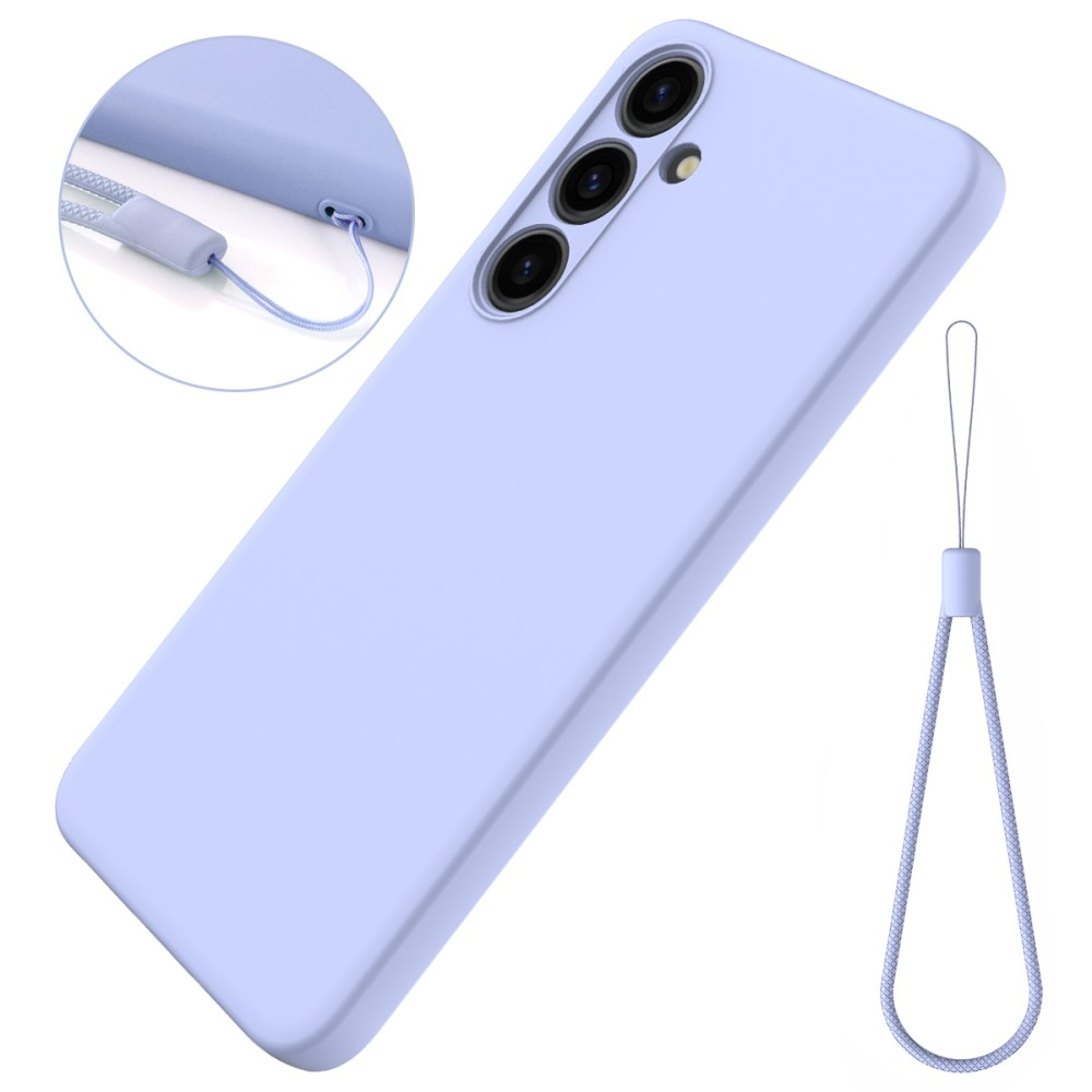 Samsung Galaxy S24  Plus Silikon Case Hülle mit Kameraschutz   Trageschlaufe - Lila