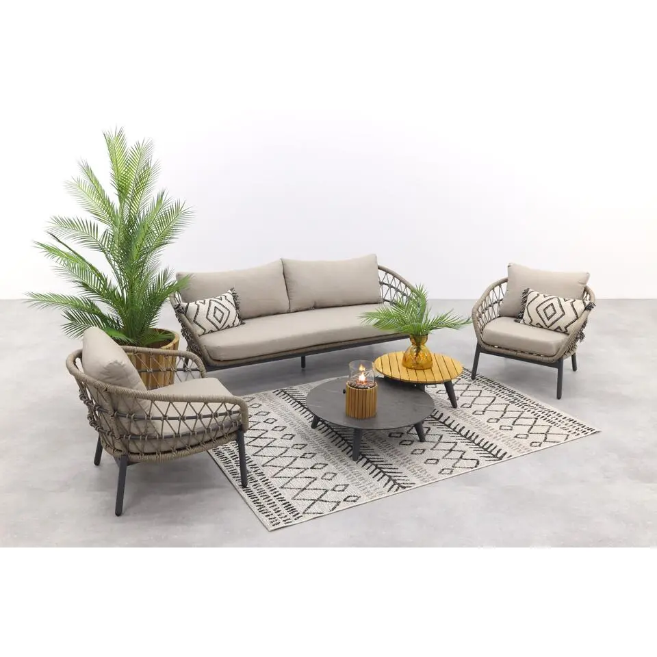 Julia stoel bank loungeset - 5-delig - antraciet