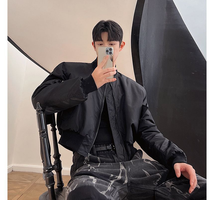 ravewider - Cropped honkbaljack met rits