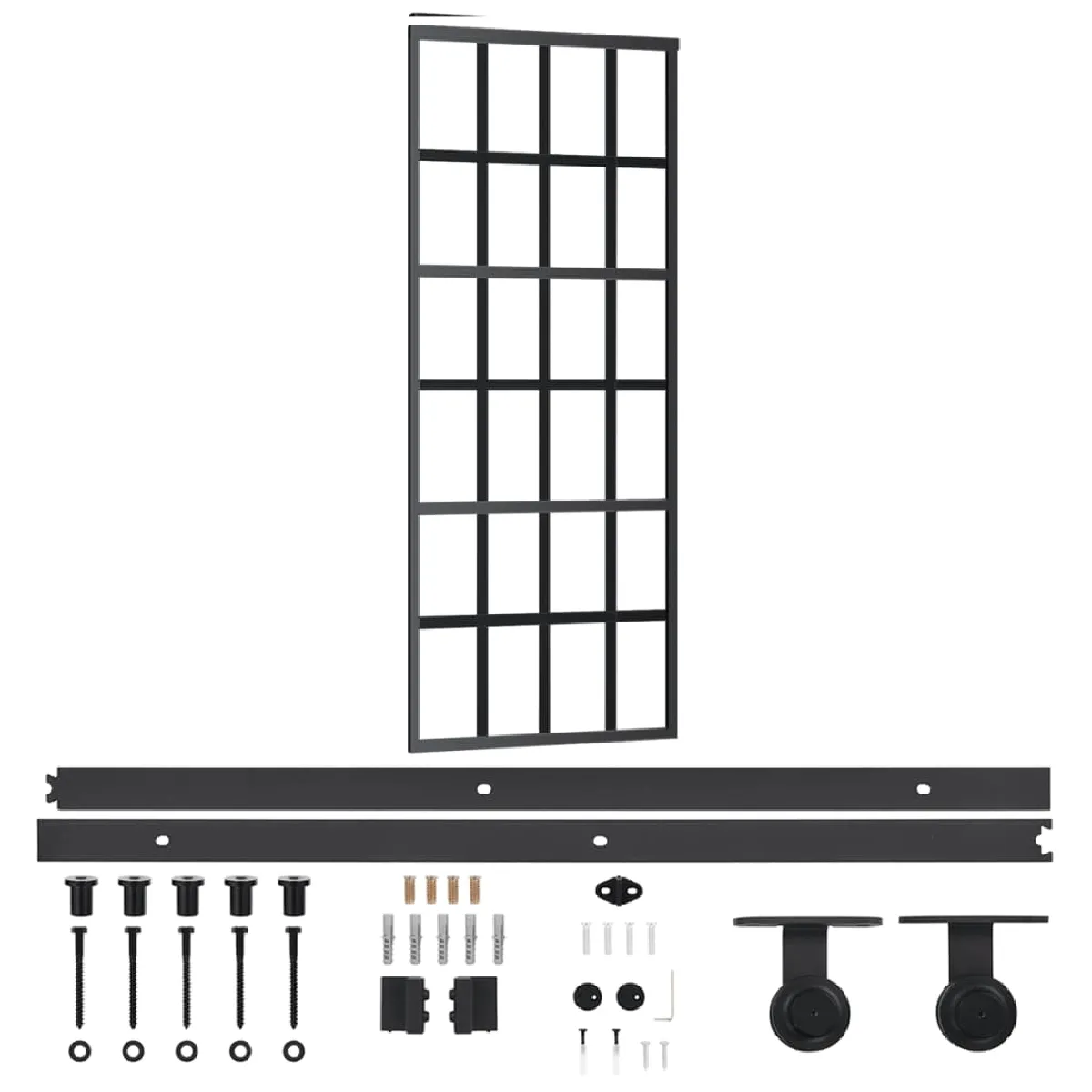 vidaXL Porte coulissante et quincaillerie - Verre ESG/Aluminium - 76x205 cm