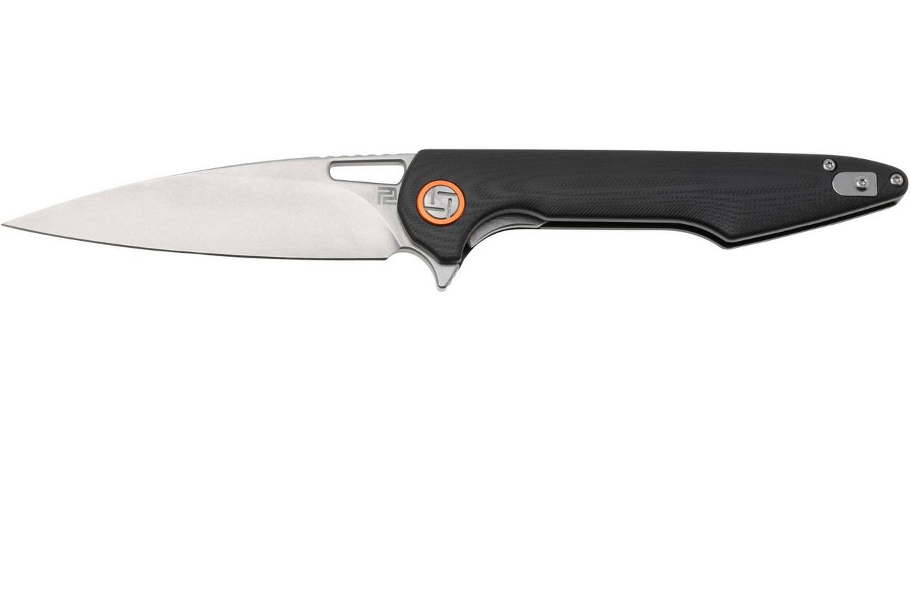 Artisan Cutlery Archaeo 1821P-BKC, Stonewashed D2, Black G10 zakmes, Dylan Mallery design
