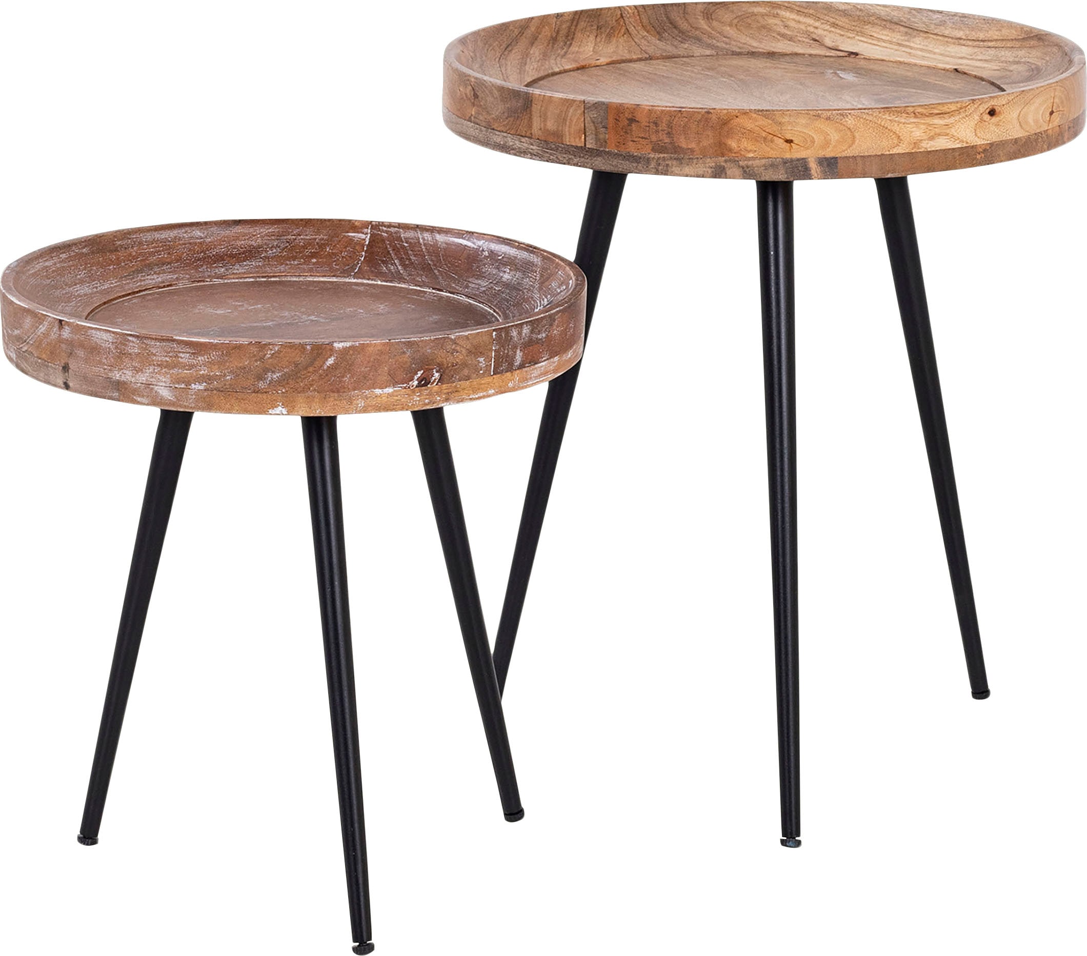 byLIVING Beistelltisch »Ava« Massive runde Tischplatte, Durchmesser 38 oder 45 cm