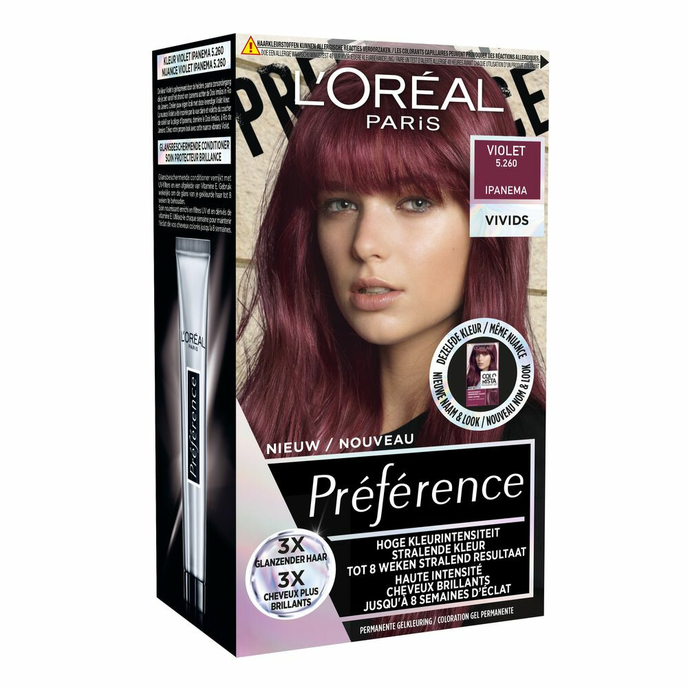 L'Oréal Preference Vivids Permanente Haarkleuring 5.260 Violet
