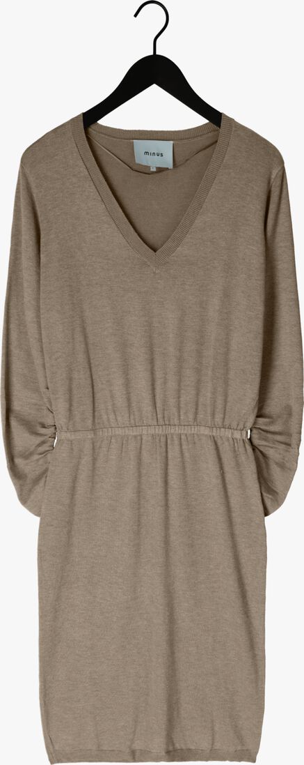 MINUS bruine minus midi jurk vilena v-neck knit dress
