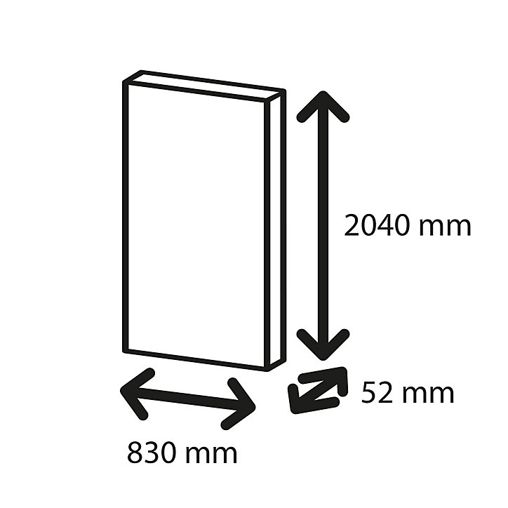 Bloc-porte Triaconta gris H.204 x l.83 cm, poussant gauche
