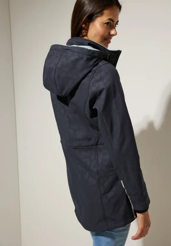 Softshelljacke mit Leomuster - gravity blue