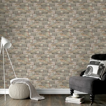 Vliesbehang Zandsteen beige 103916