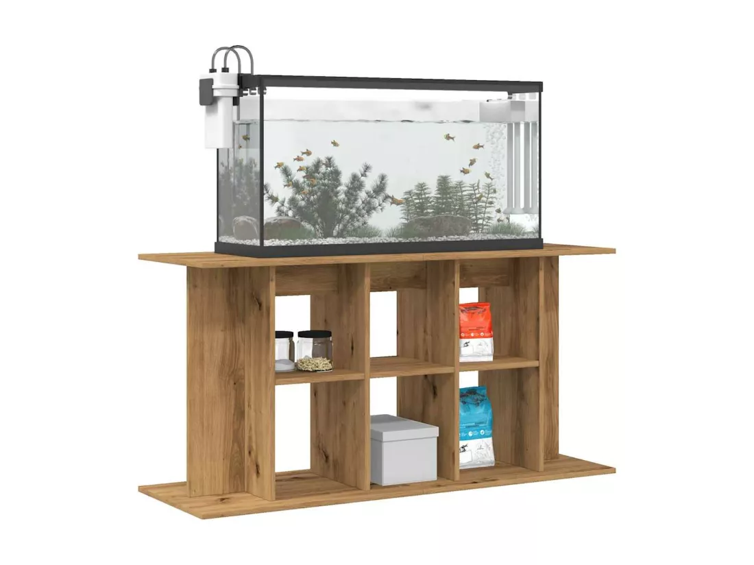 Support d'aquarium chêne artisanal 120x40x60 cm bois ingénierie