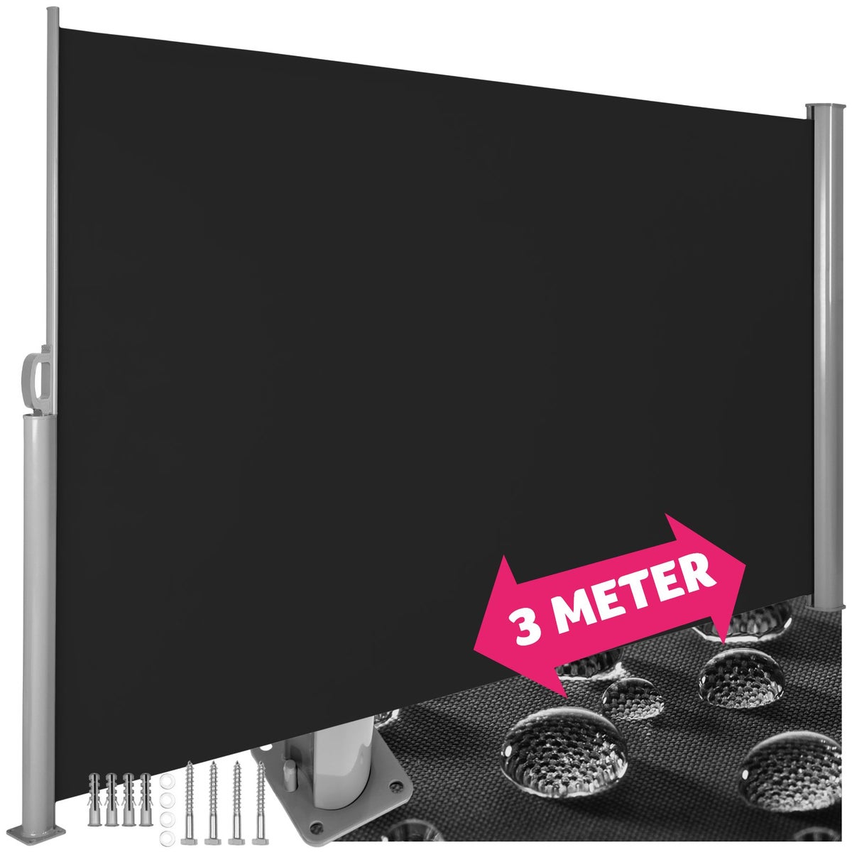 tectake aluminium zijluifel, 180 x 300 cm