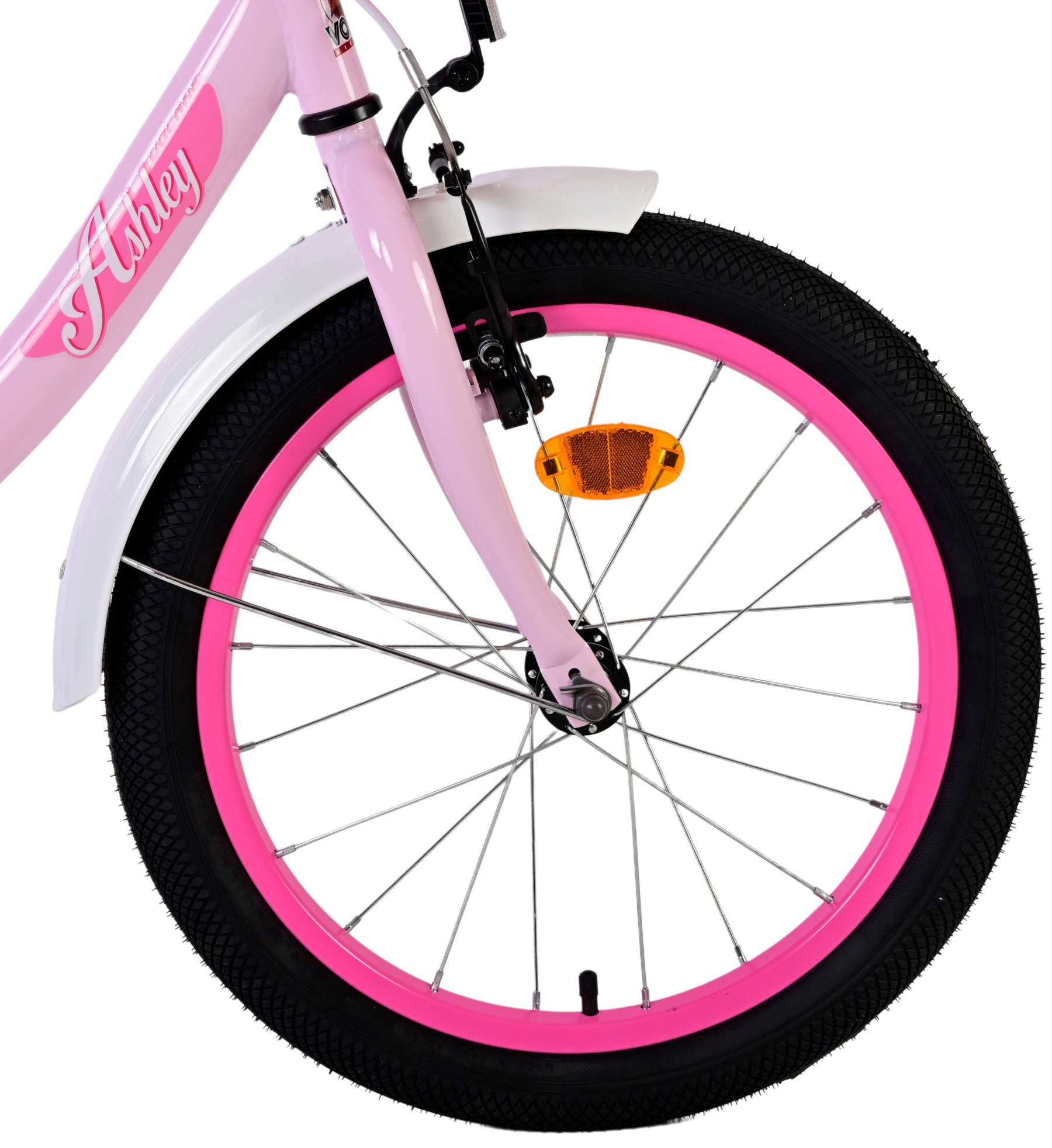 TPFSports Ashley Kinderfahrrad - Mädchen - 18 Zoll - Rücktritt + Handbremse - Rosa/Rot