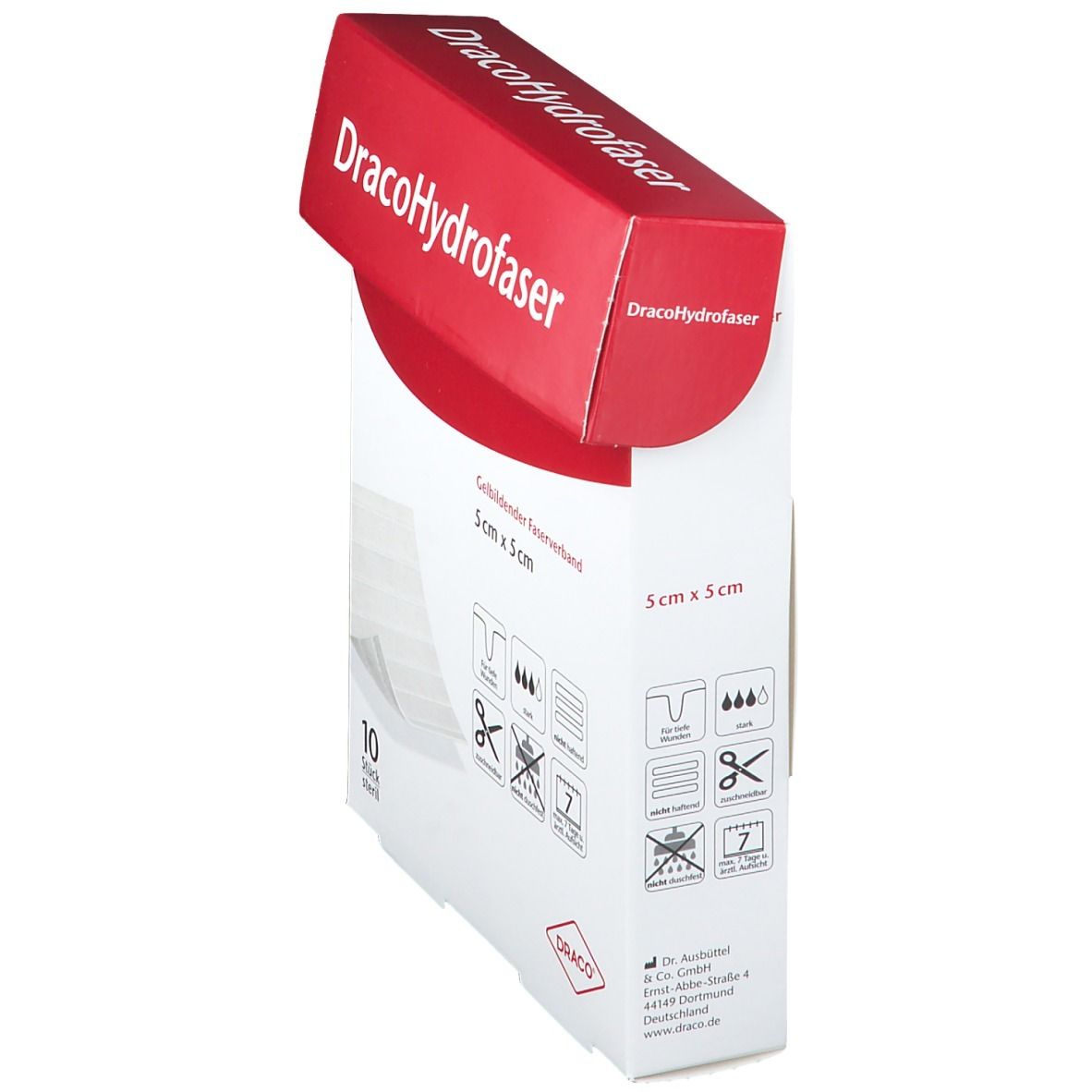 DracoHydrofaser Gelbildender Faserverband 5 x 5cm